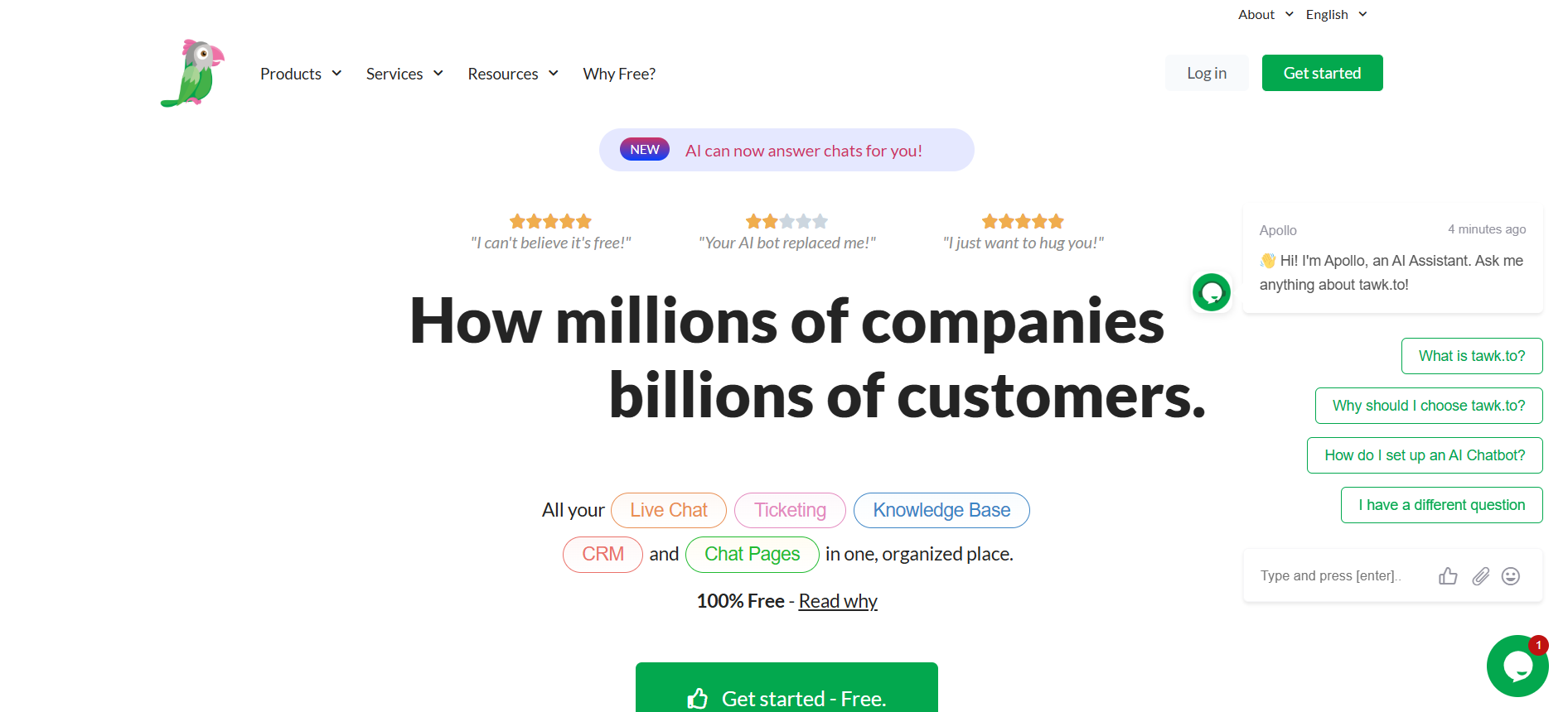 Chat en vivo con Tawk.to para atención al cliente