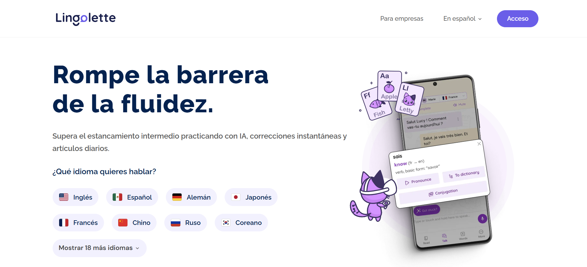 Lingolette - Tutor de idiomas con IA