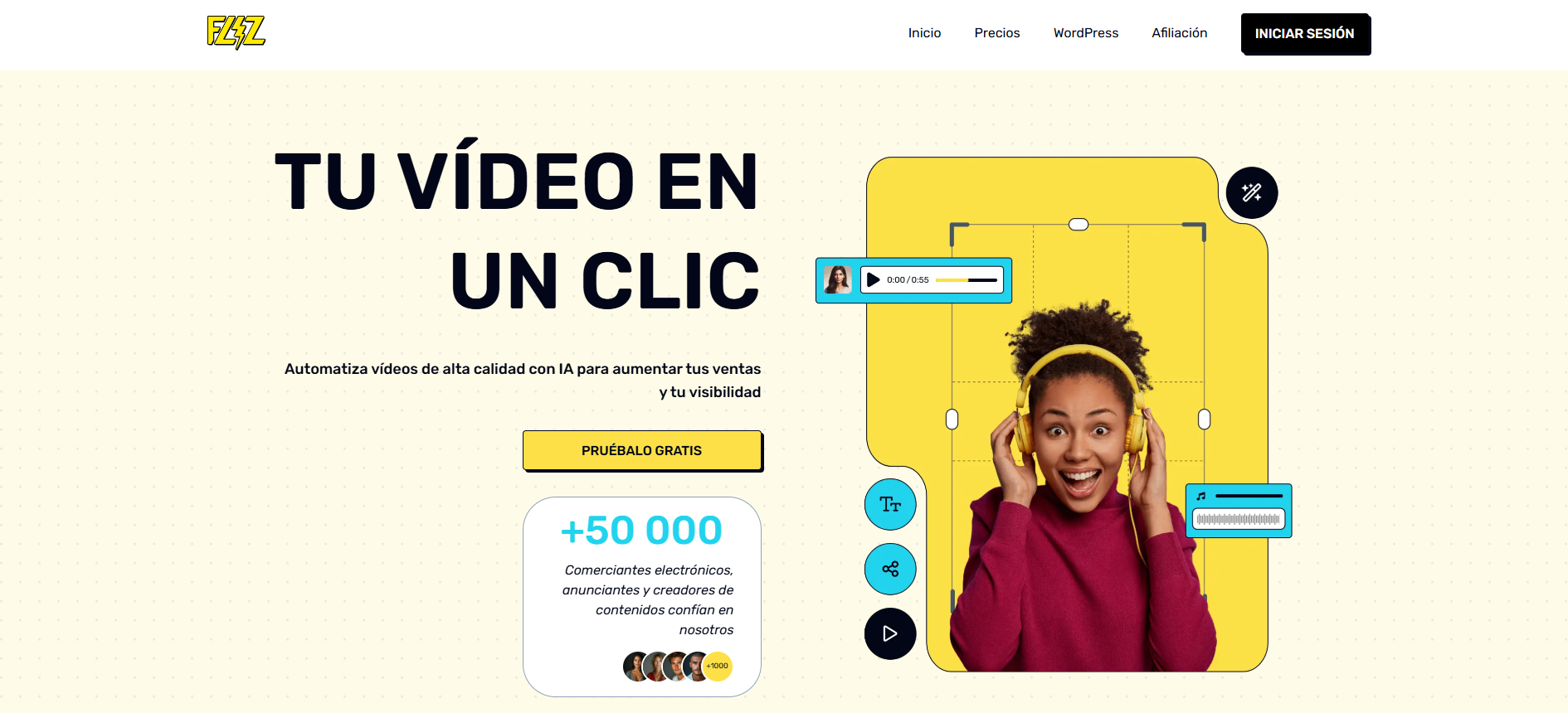 Fliz generando videos desde una URL