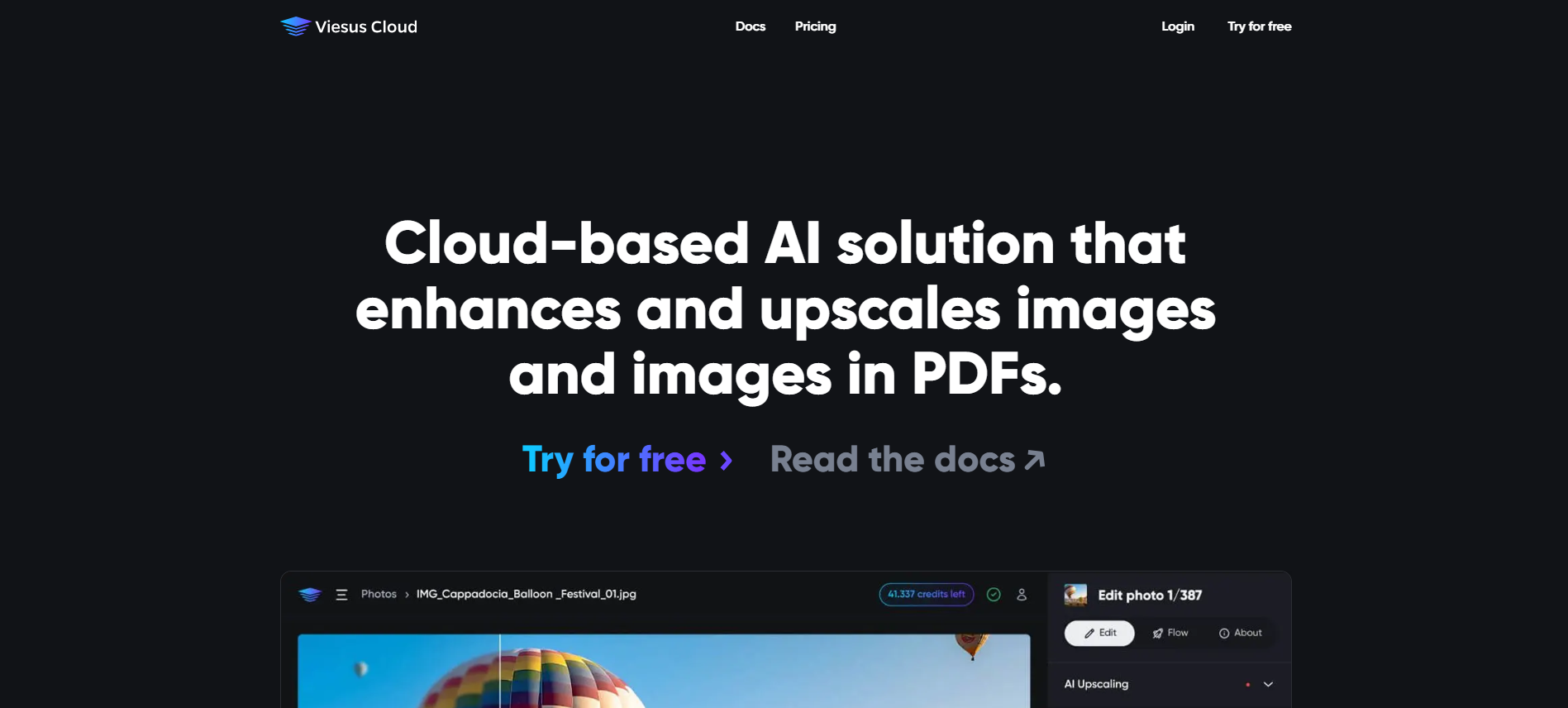 Viesus Cloud optimizando una imagen automáticamente