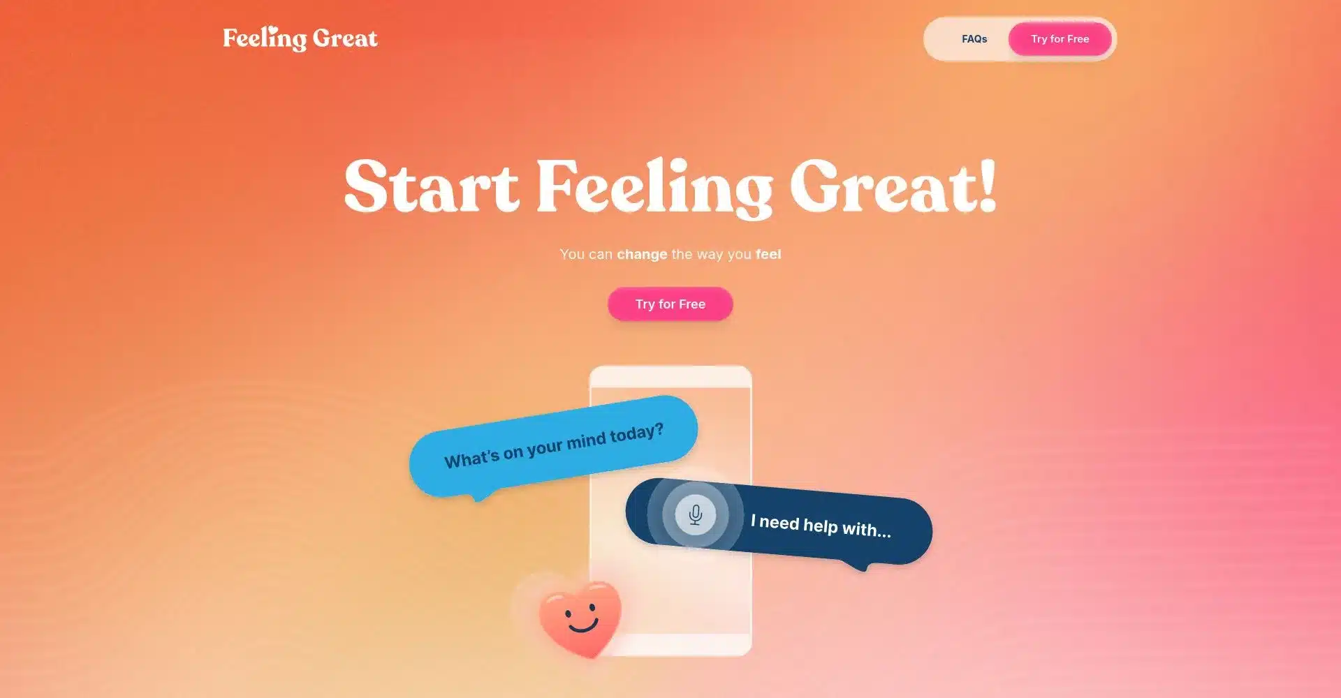 Captura de pantalla de la página web de Feeling Great