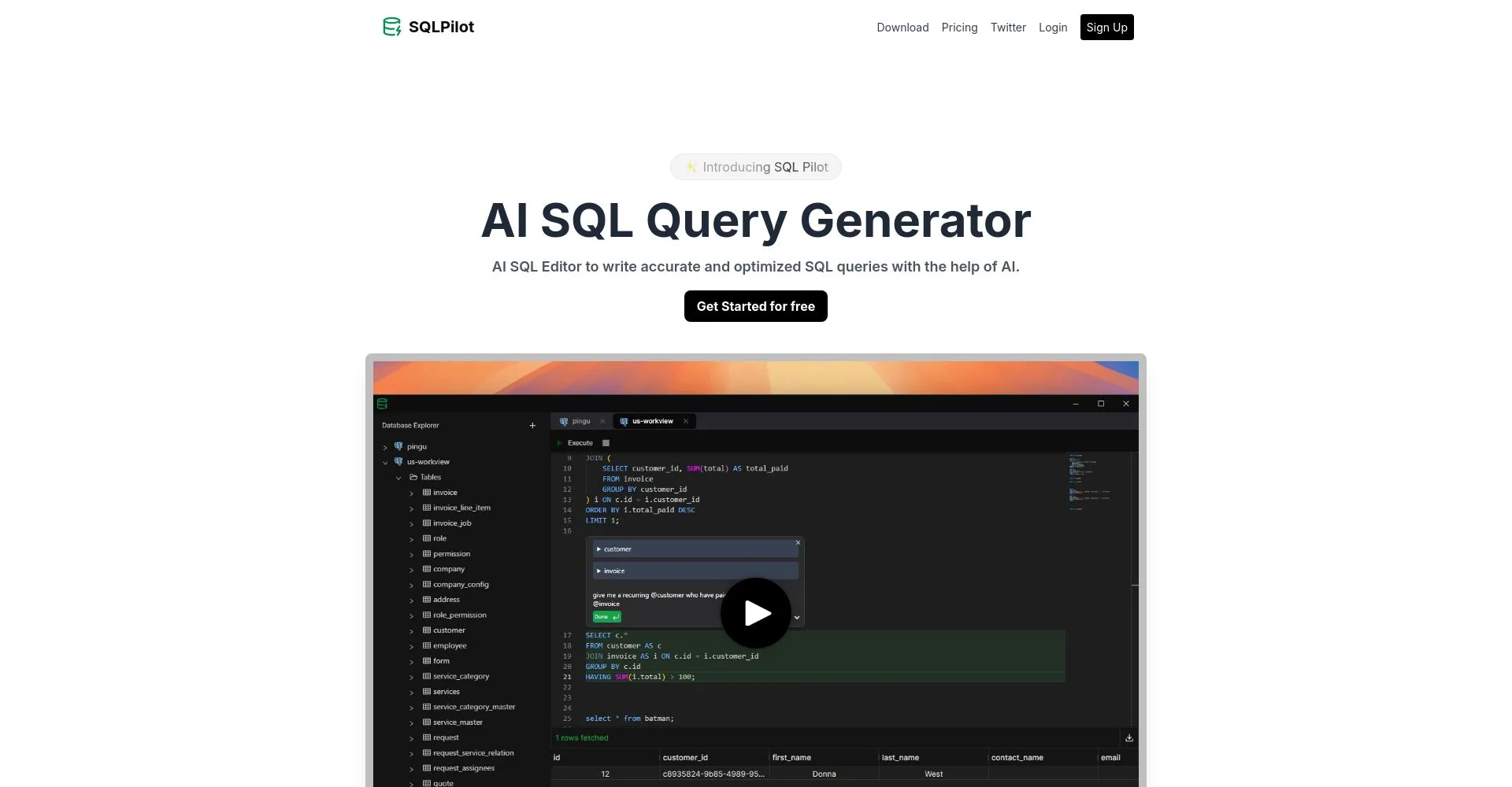 Editor de SQL con inteligencia artificial para consultas optimizadas