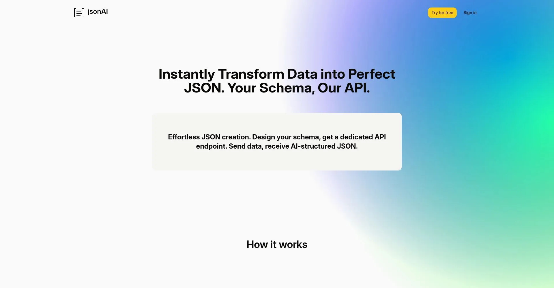 Captura de pantalla de la herramienta jsonAI
