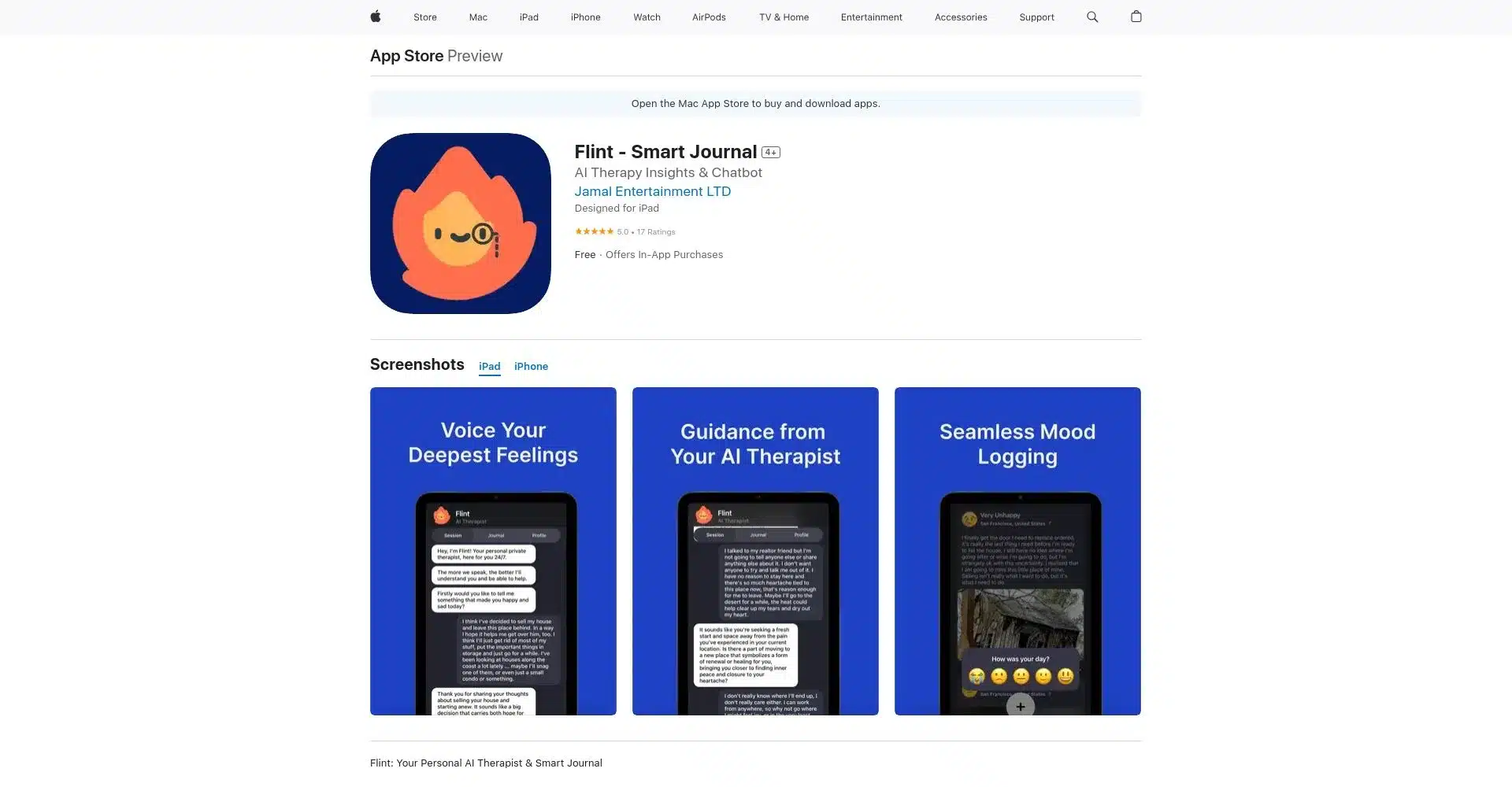 Vista previa de la aplicación Flint Smart Journal - Diario Inteligente en App Store