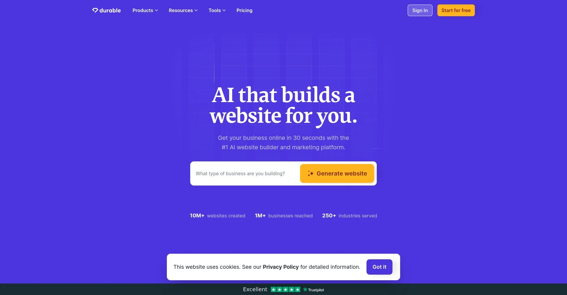 Plataforma de creación de sitios web con IA