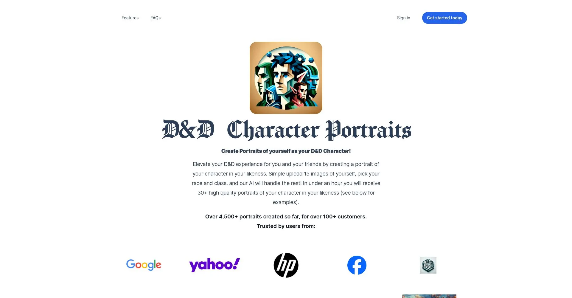 Captura de pantalla de D&D Character Portraits