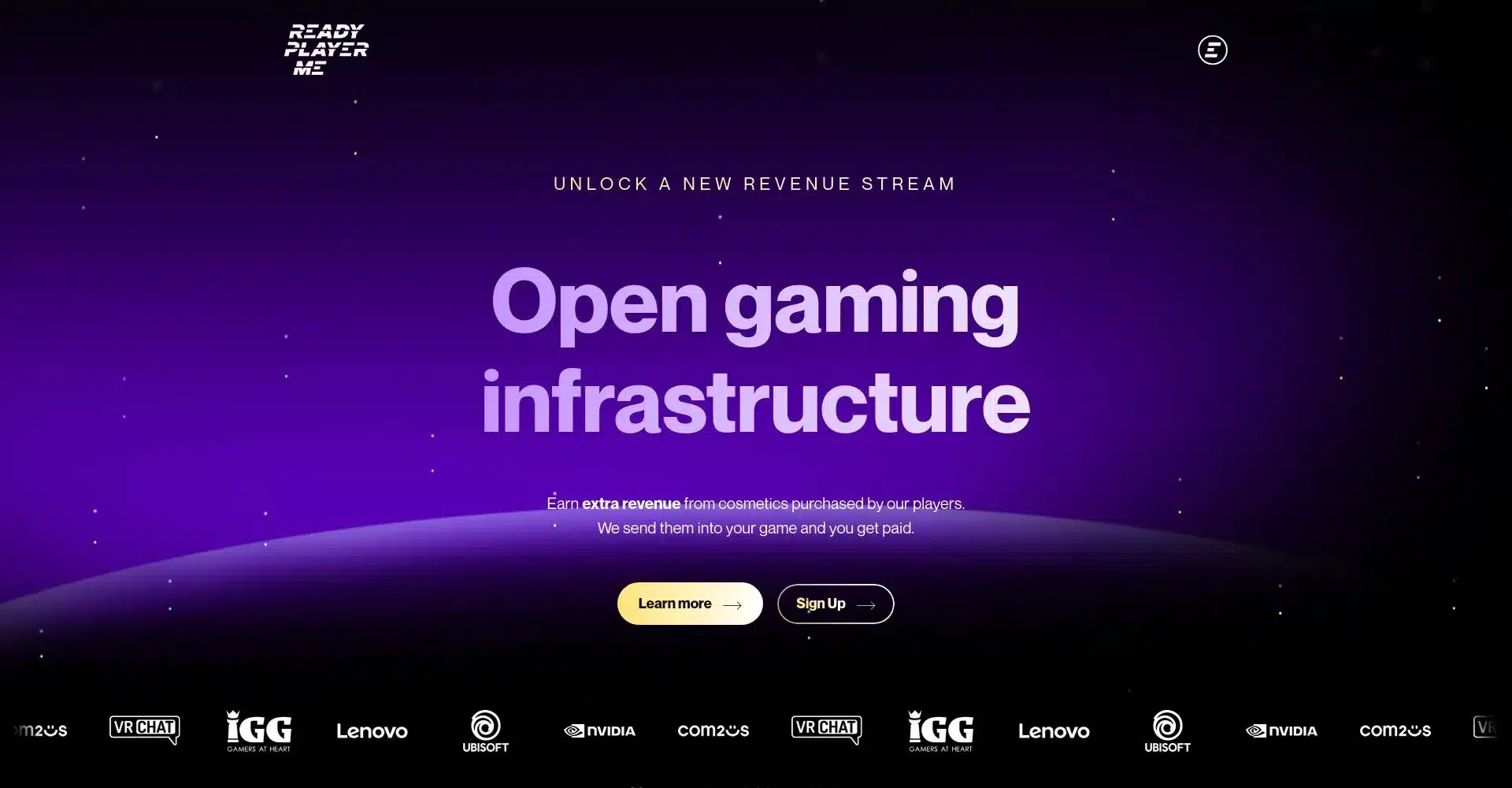 Captura de pantalla de Ready Player Me sobre infraestructura de juegos