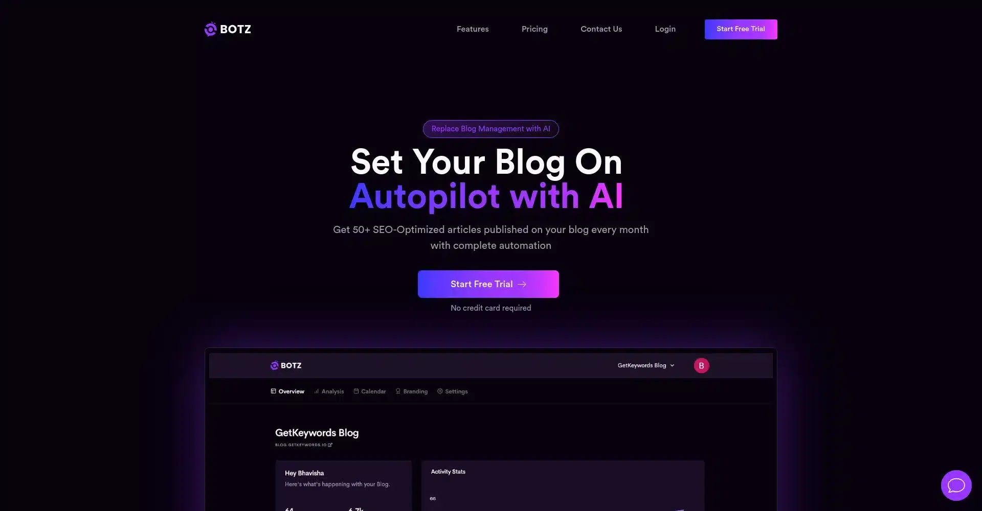 Página web de gestión de blogs con IA