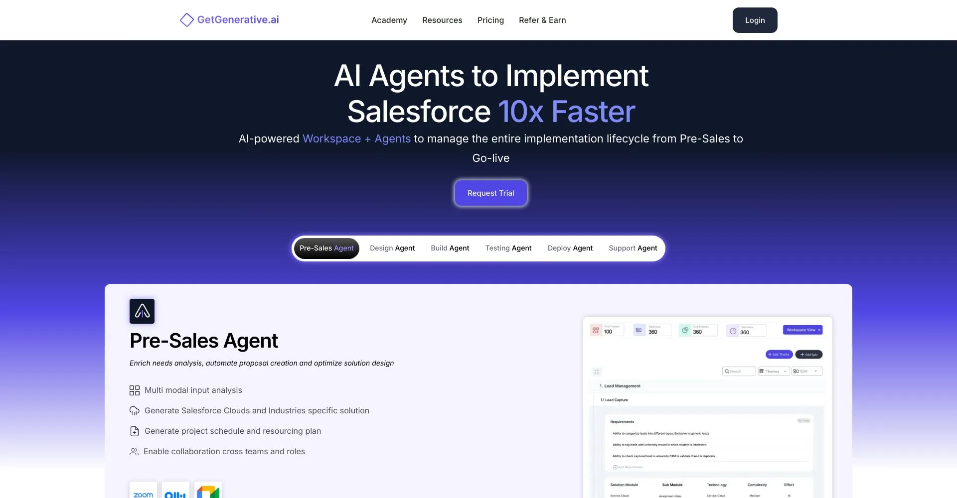 Captura de pantalla de página web de GetGenerative.ai