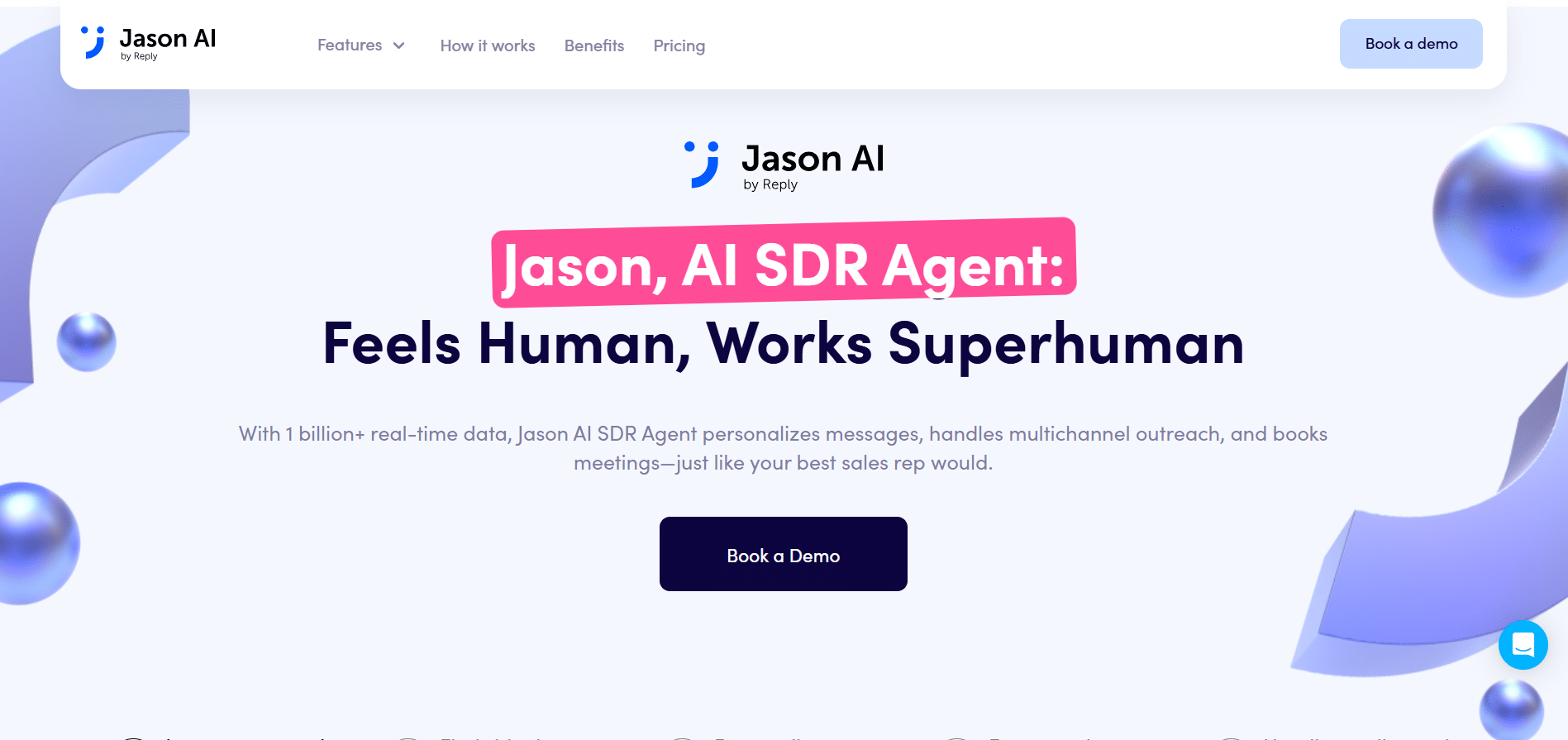 Pantalla principal de Jason AI con el lema "Feels Human, Works Superhuman