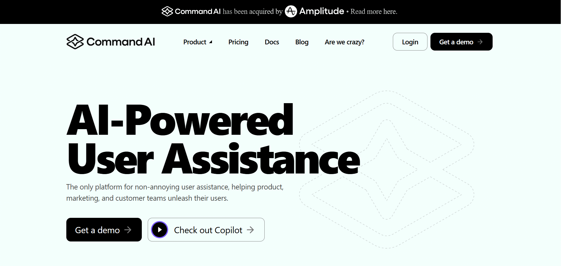 Interfaz de Command AI mostrando guías interactivas y asistente en una aplicación web