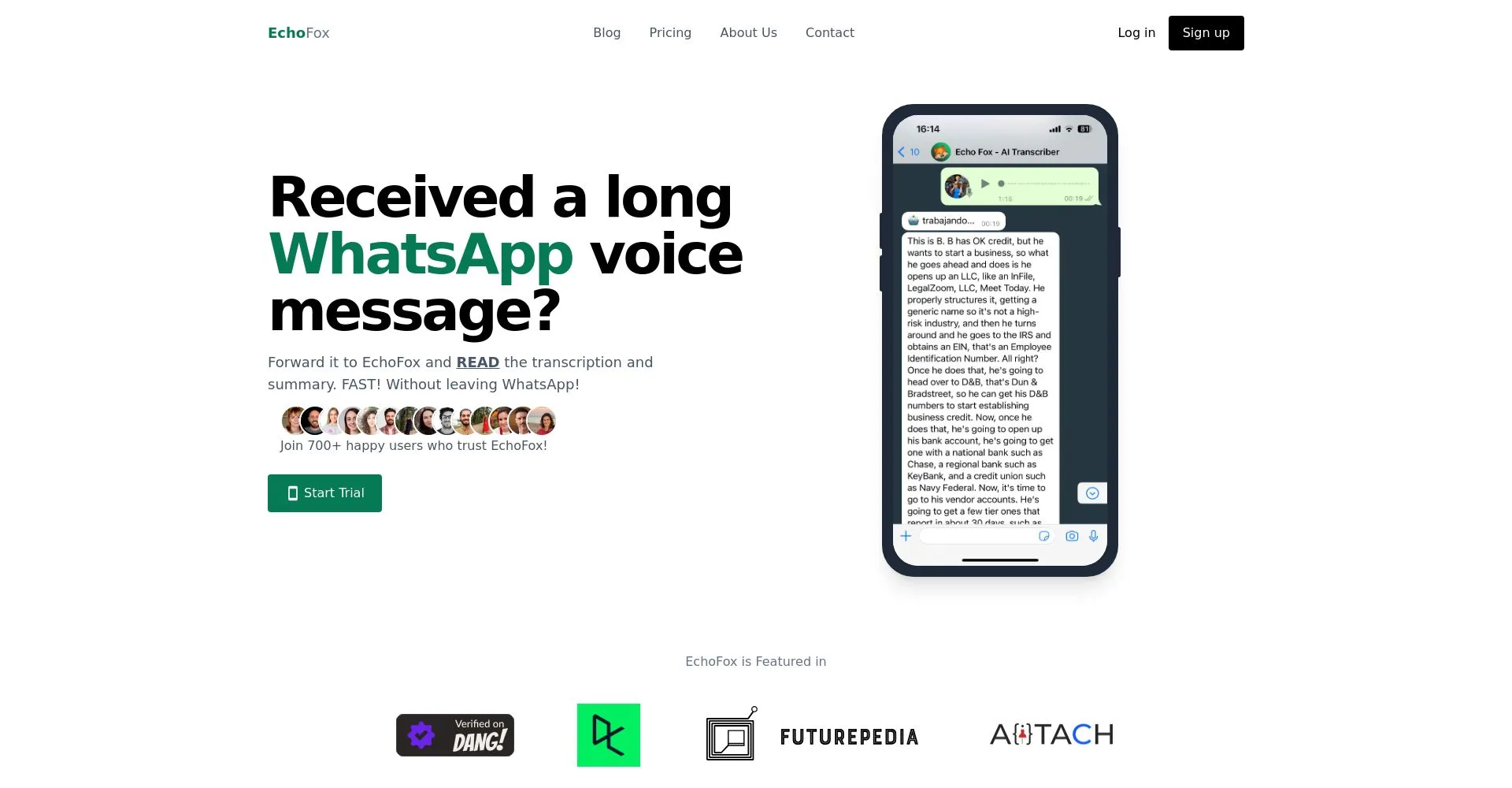 EchoFox: Lee mensajes de voz de WhatsApp