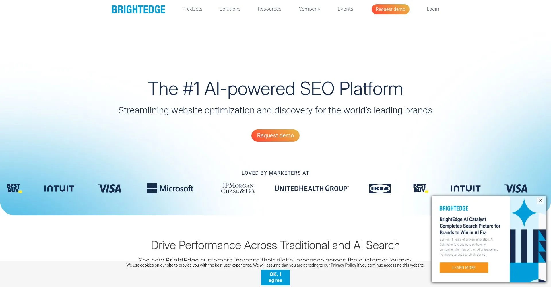 Captura de pantalla del sitio web de BrightEdge