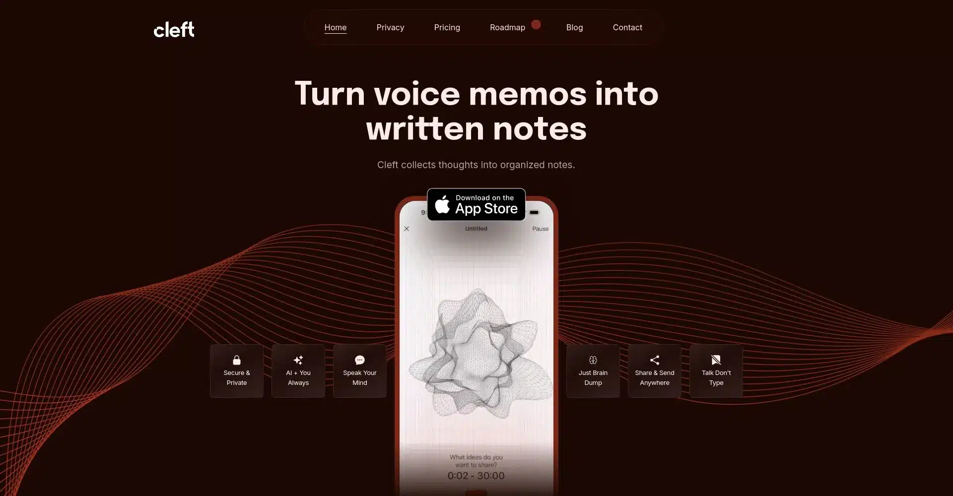 Aplicación Cleft para convertir memos de voz en notas escritas