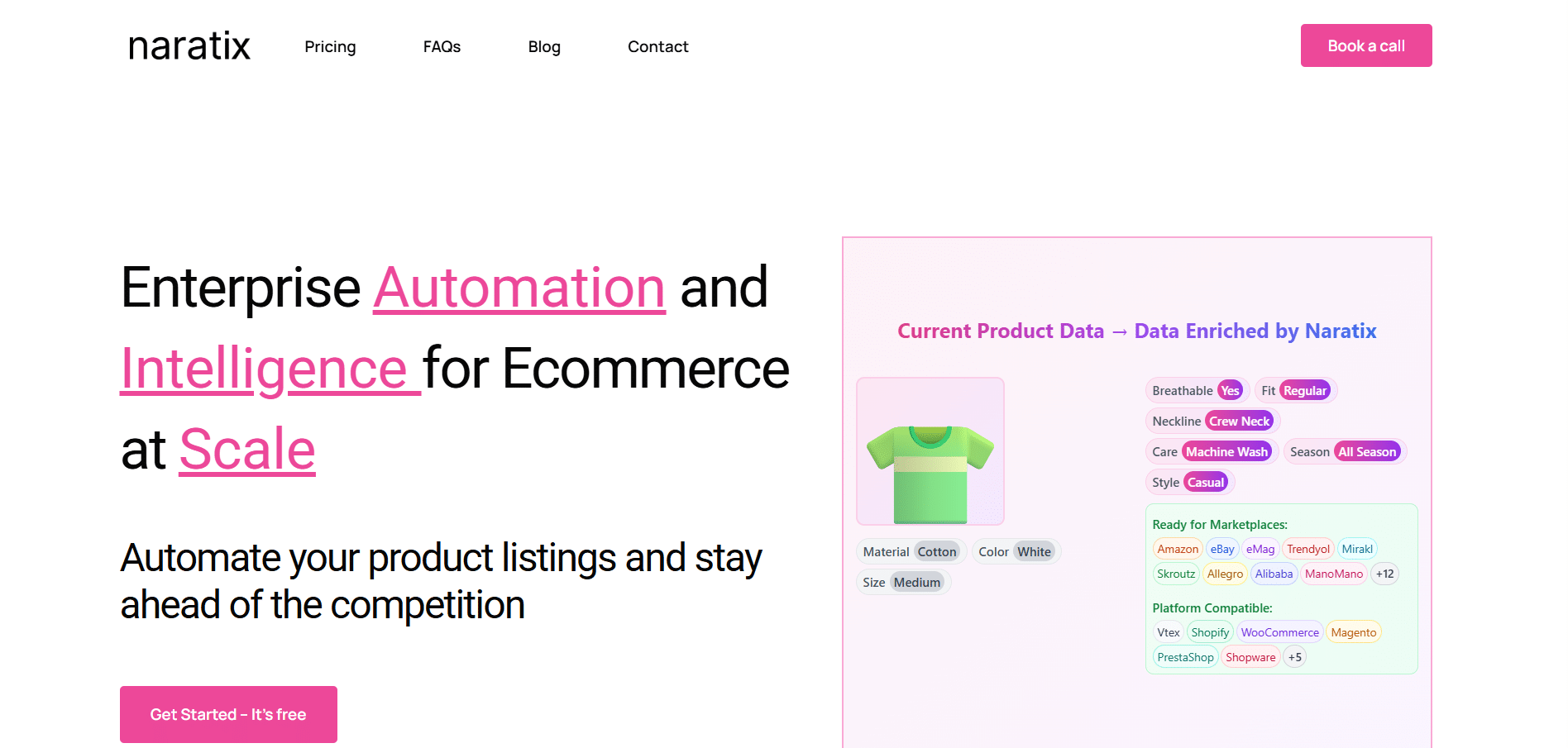 Visualización de automatización de fichas de producto en Naratix para ecommerce
