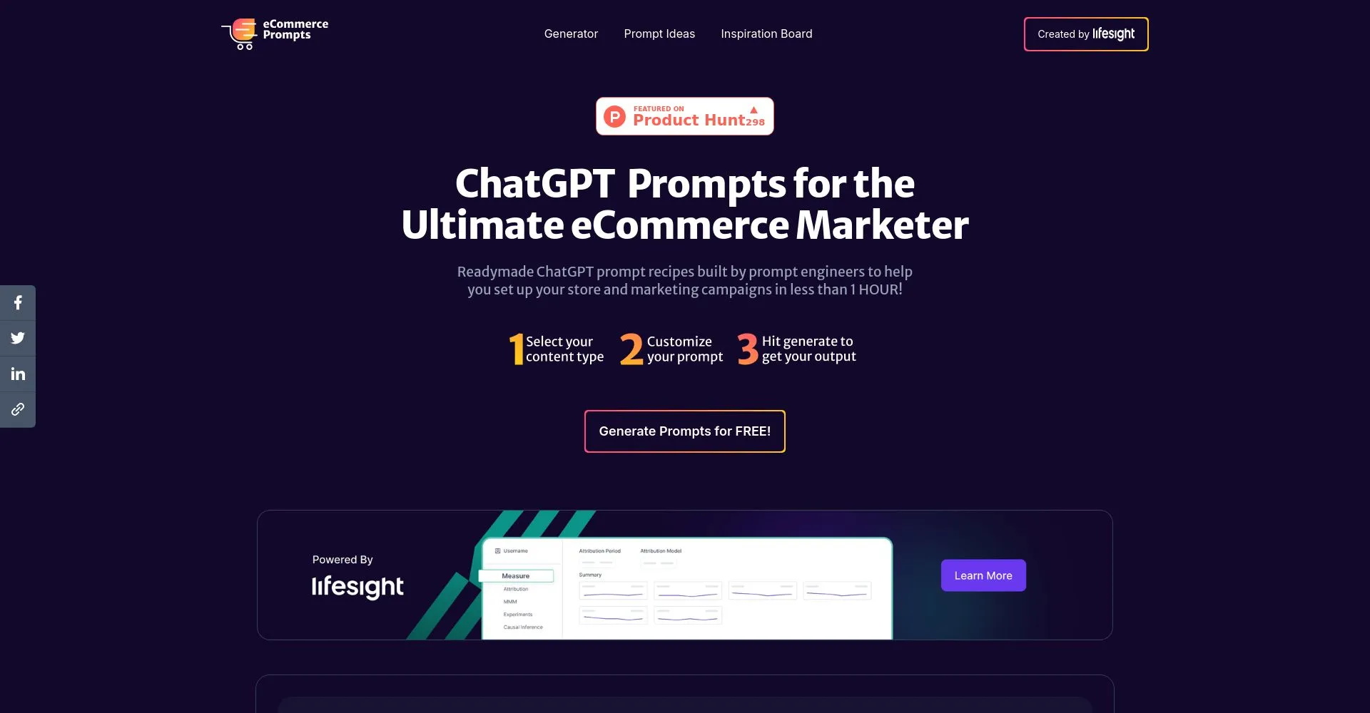 Página web de Prompts de eCommerce