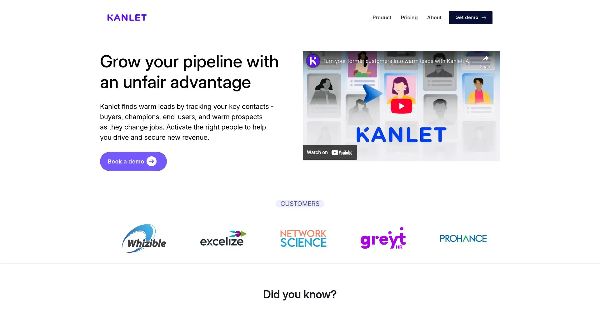 Sitio web de Kanlet para mejorar la cartera de clientes