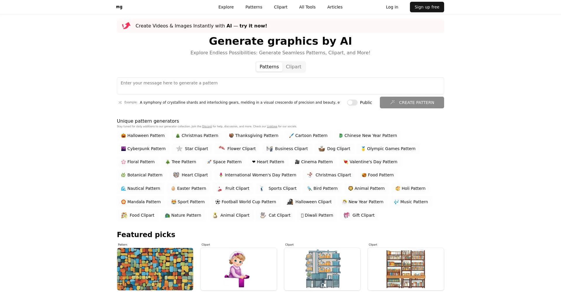 Captura de pantalla del sitio web para generar gráficos mediante IA