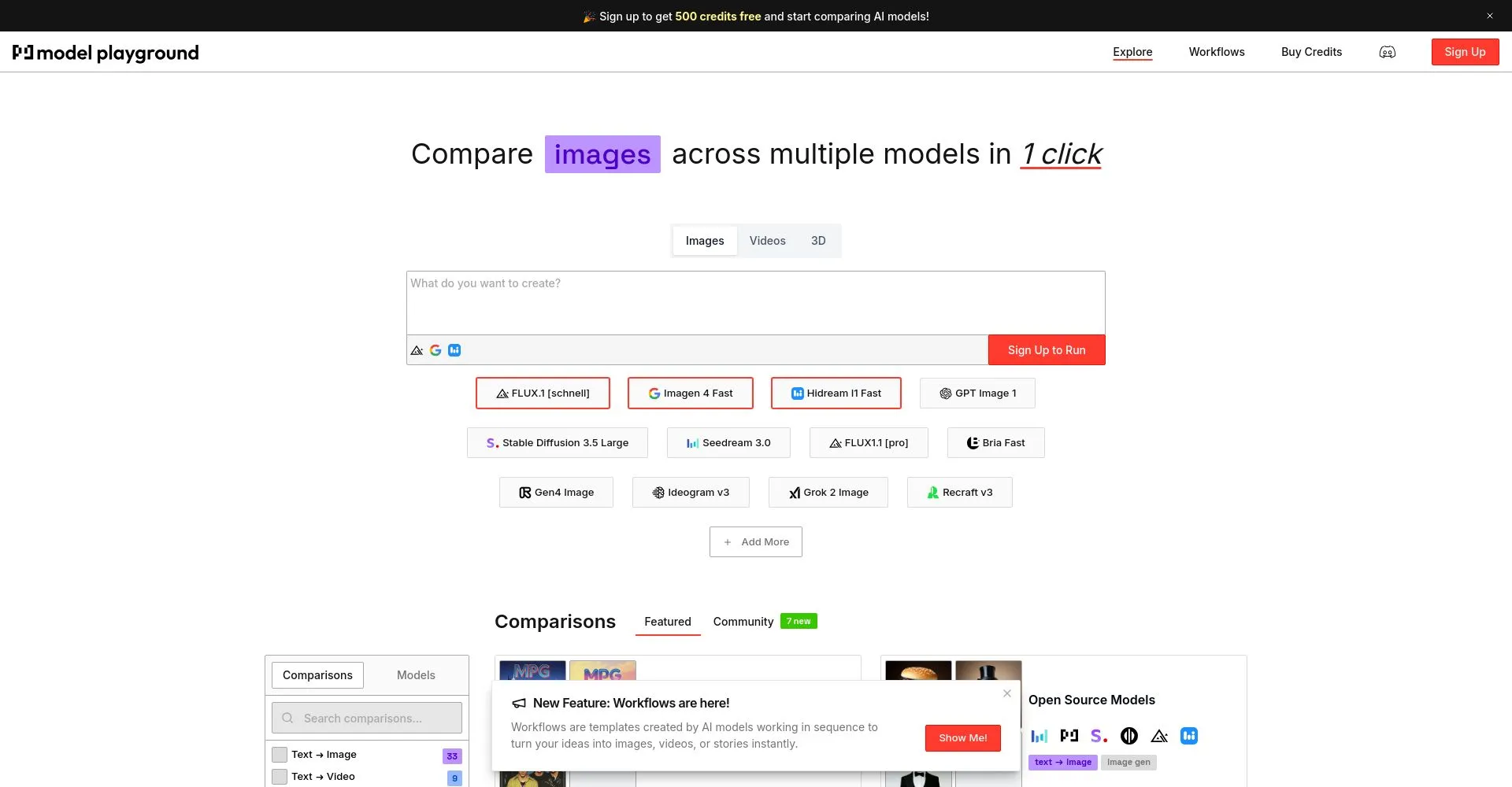 Interfaz de comparación de modelos de inteligencia artificial para imágenes